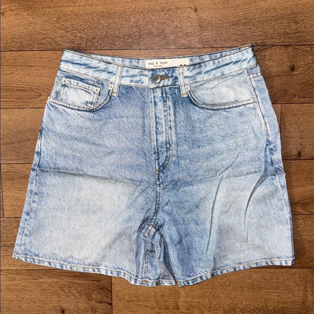 Rag & Bone Size 28 Maya Liquid Short Long Jort TikTok Famous Viral Faux Denim